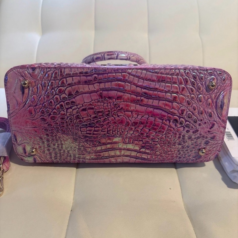“Brahmin” Duxbury Style, Genuine Leather Satchel in Purple Iris on Melbourne - Picture 7 of 12